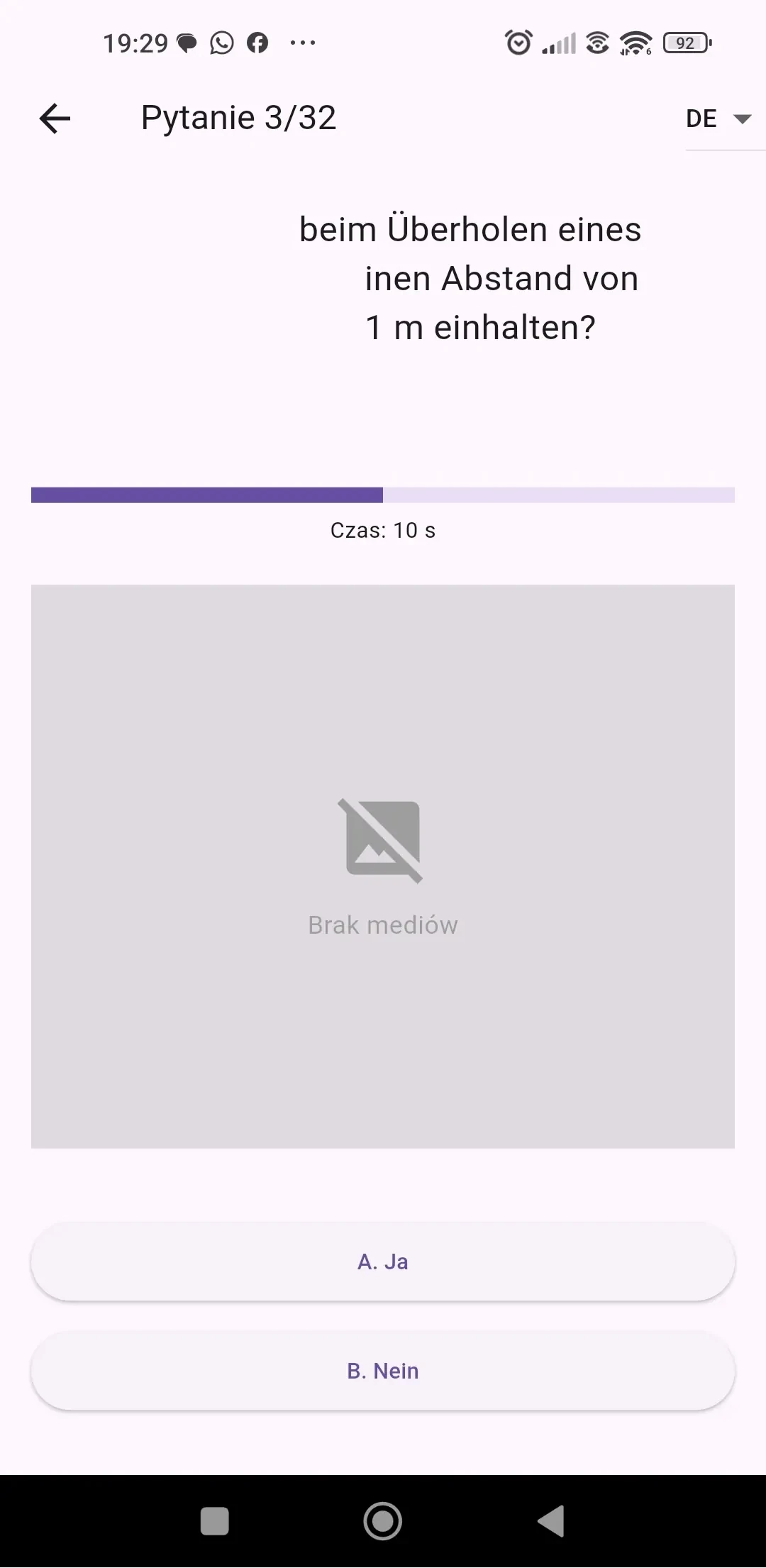 Driving test question simulation — Flutter mobile application